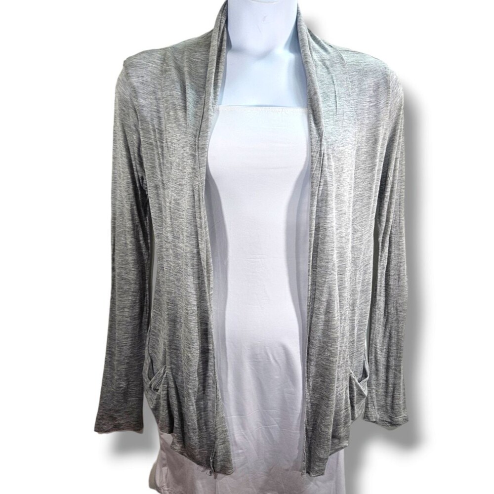Zenana Outfitters Cardigan Large Gray Lightweight Open Front Long Sleeve